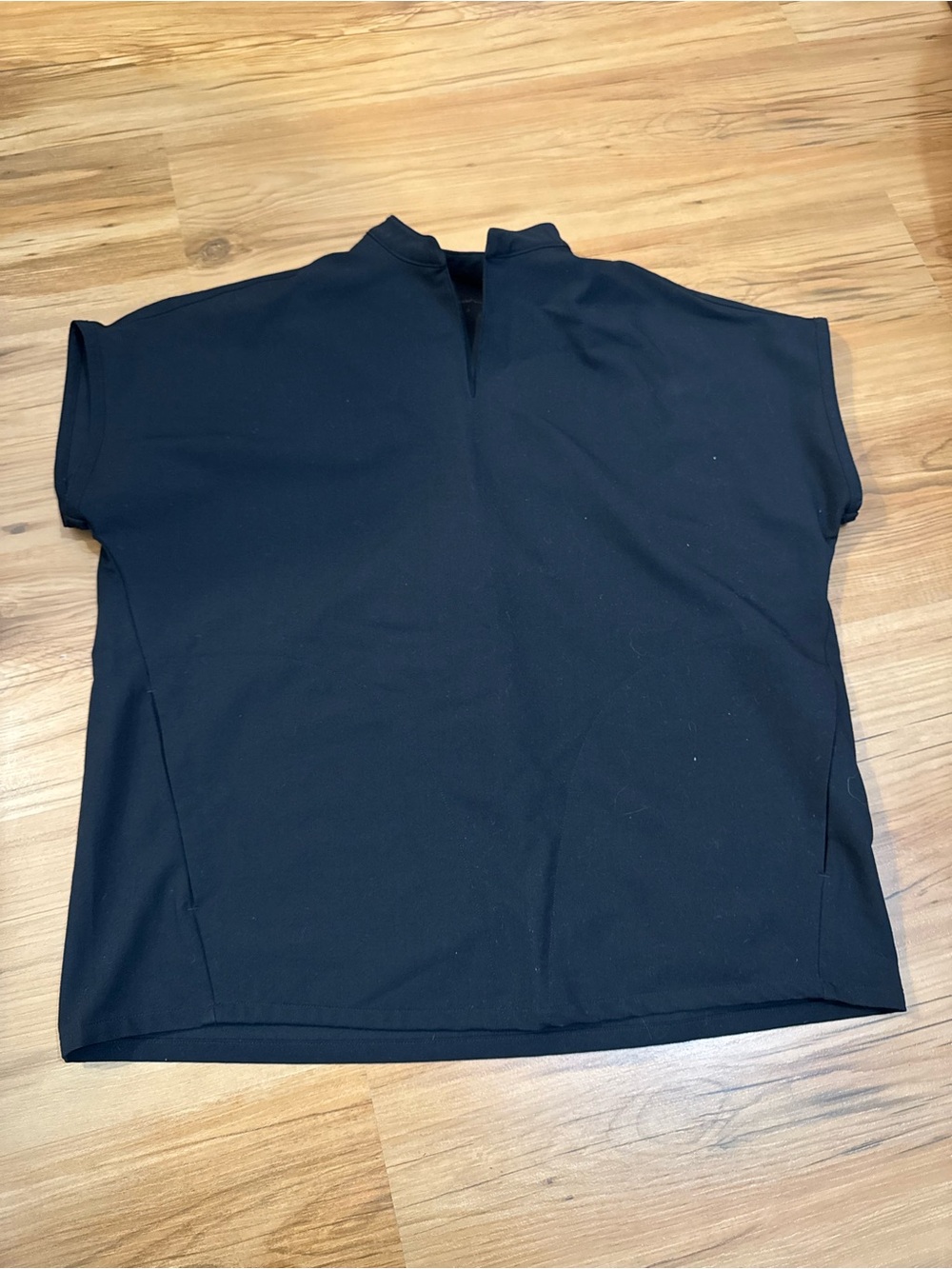 Women's Black Short-Sleeve Polo Top